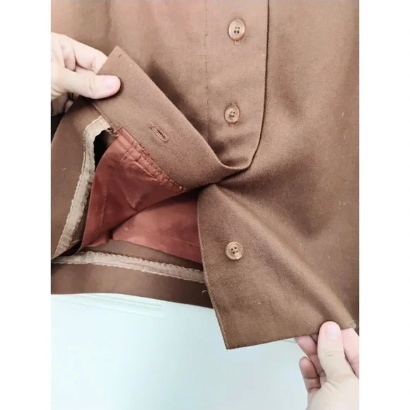 Breckenridge Vintage Brown Wool Blend Midi Pencil Skirt Women Size 6 Pockets - Picture 4 of 7